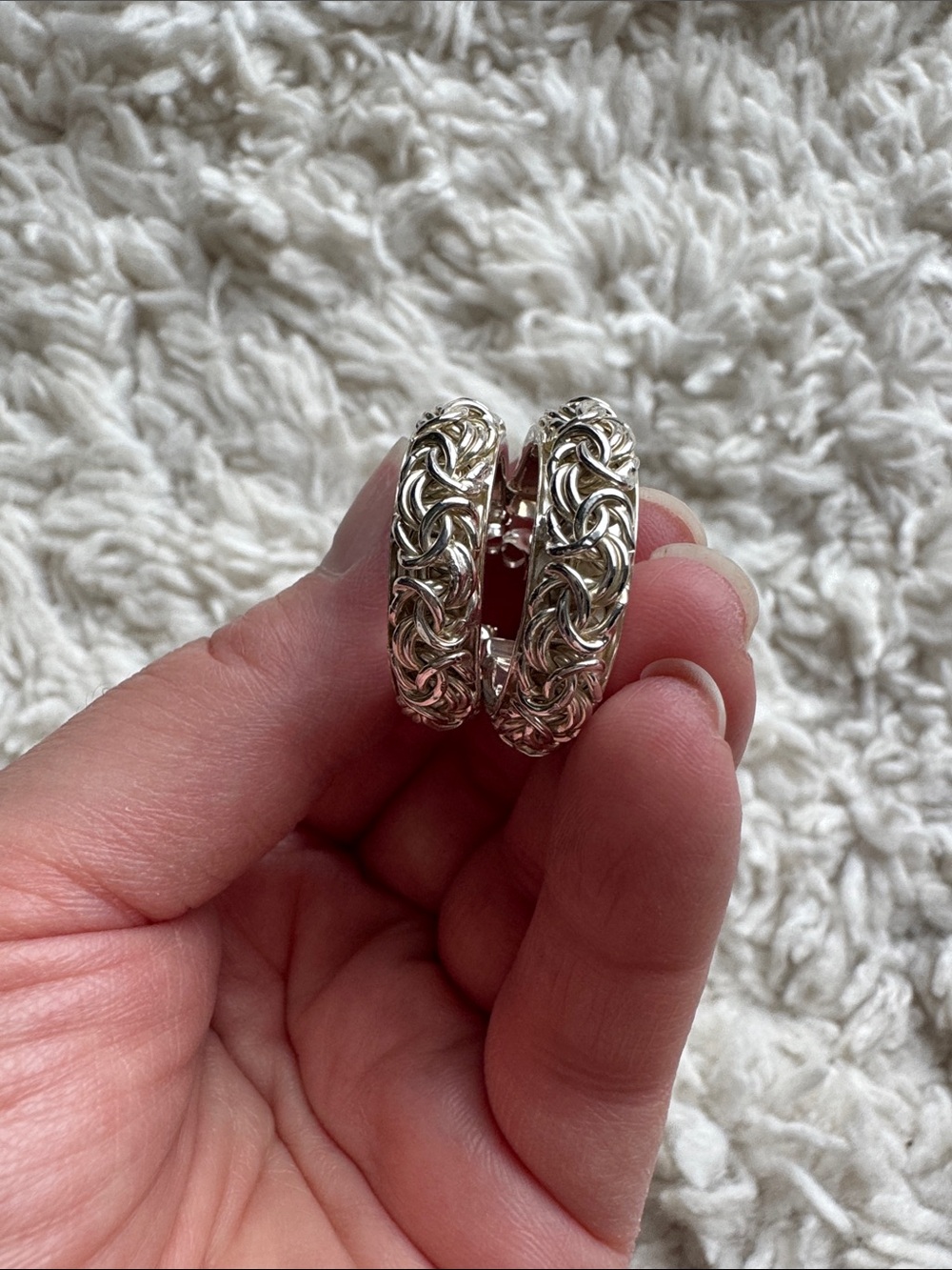 Sterling Silver Byzantine Hoops